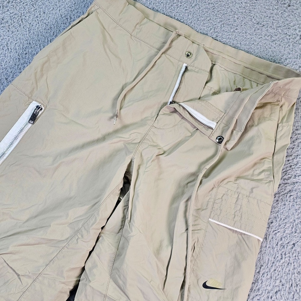 Nike Track Pants Mens 30 Beige Mesh Lined Elastic Waist Zip Pocket DM6681-250